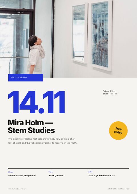 Art & Gallery — Event / Launch page