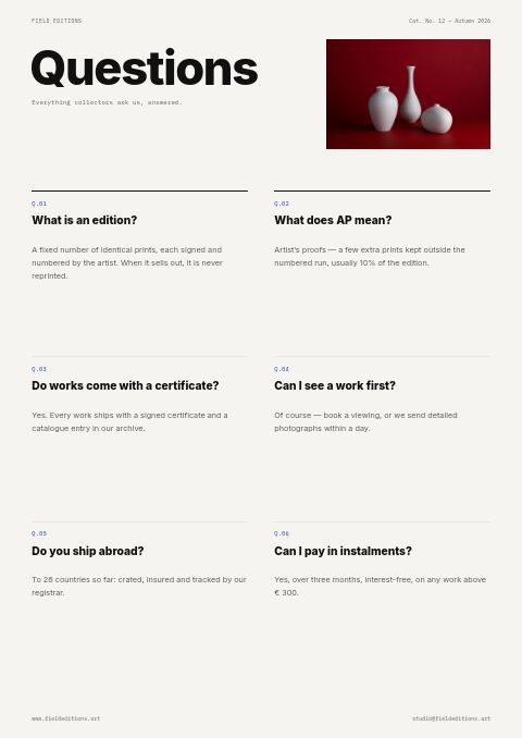 Art & Gallery — FAQ page