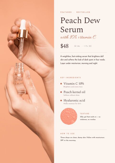 Beauty & Cosmetics — Featured Product page