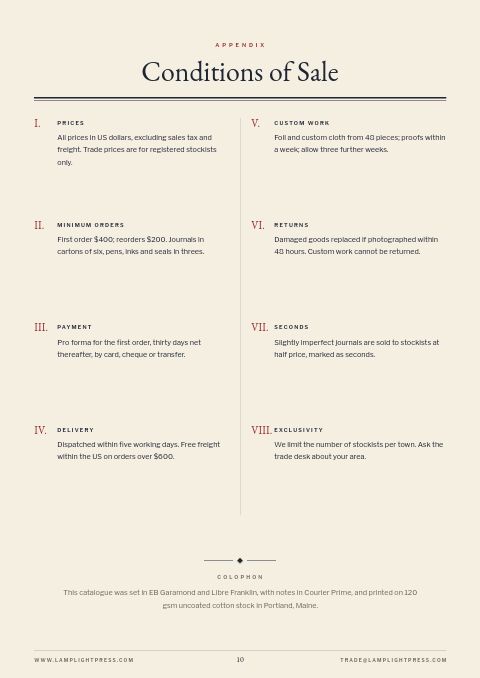 Books & Stationery — Notes / Terms page