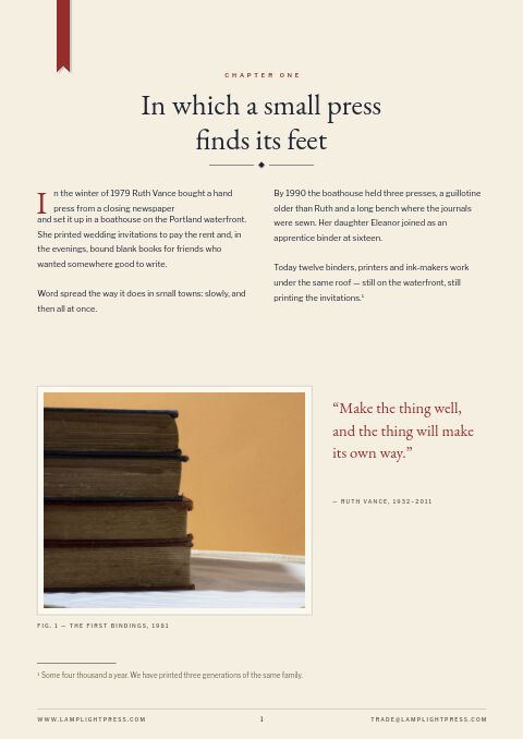 Books & Stationery — Brand Story page