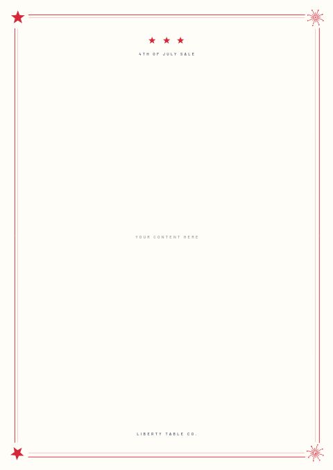 4th of July Sale — Framed Blank page