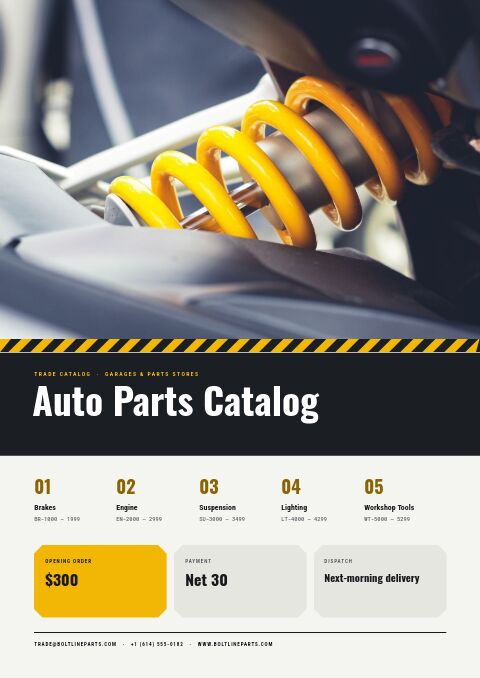 Automotive Parts Catalog — Cover · band page