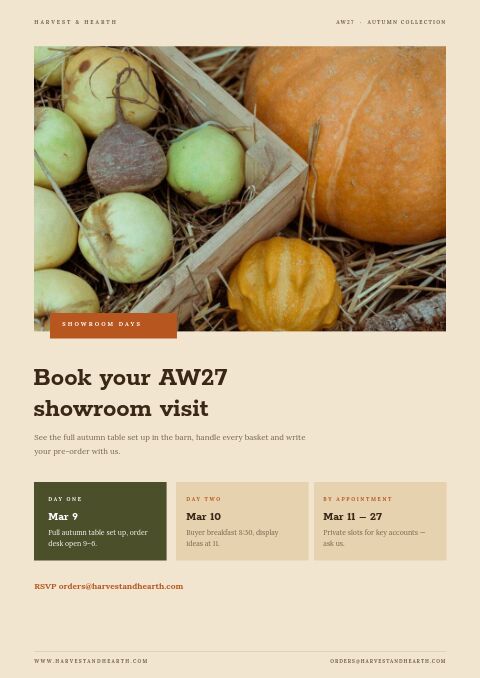 Autumn Collection — Event / Launch page