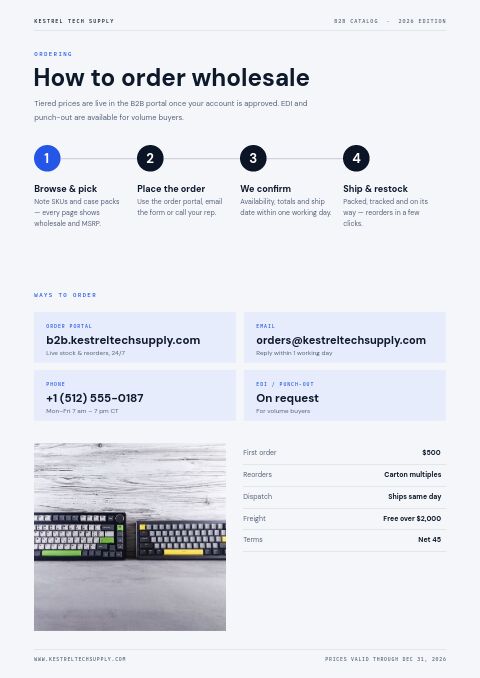 B2B Catalog — How to Order page