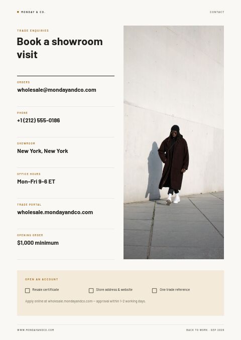 Back to Work — Contact / Info page