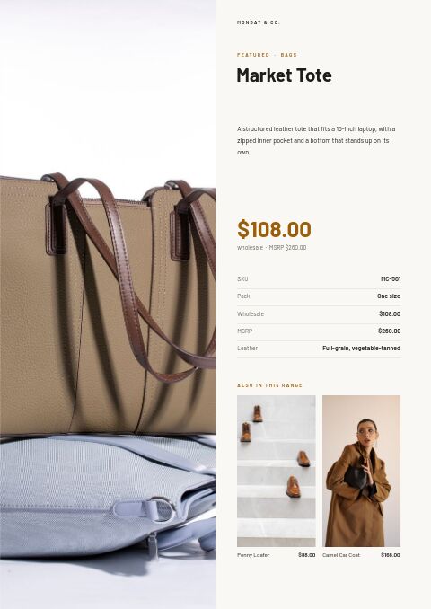 Back to Work — Featured Product page