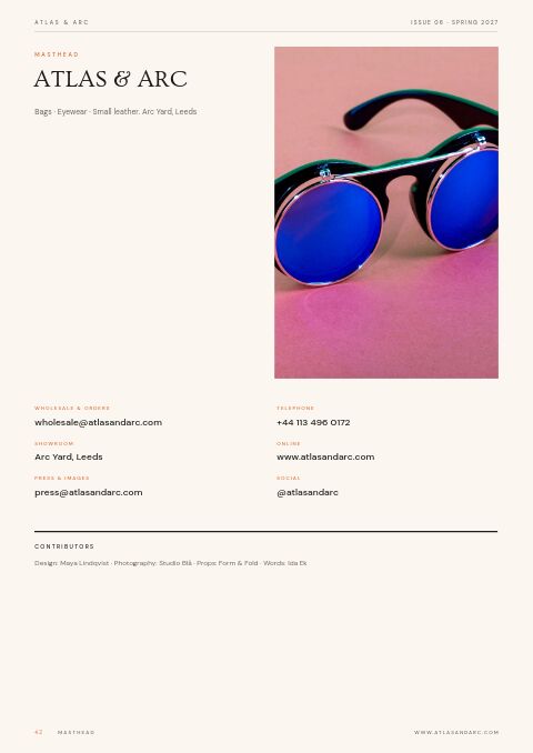 Bags & Accessories Catalog — Contact / Info page