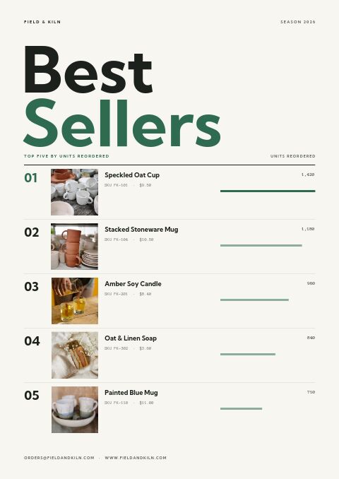 Best Sellers catalog template cover