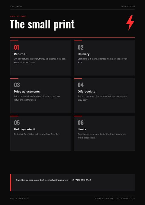 Black Friday — Notes / Terms page