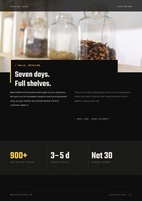 Black Week — Welcome / About page