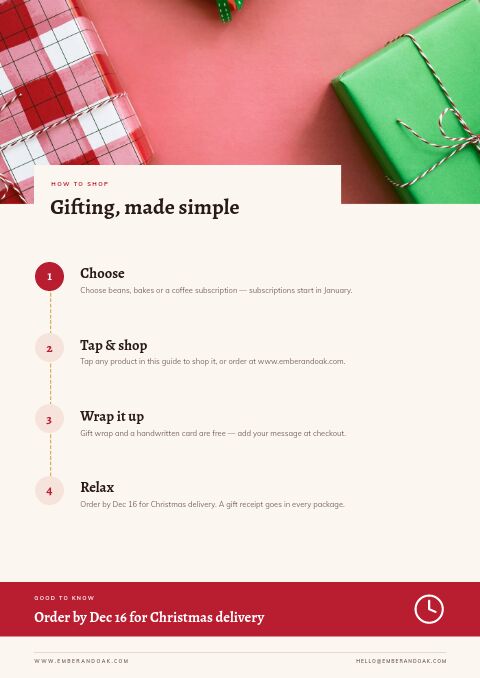 Christmas Gift Guide — How to Order page