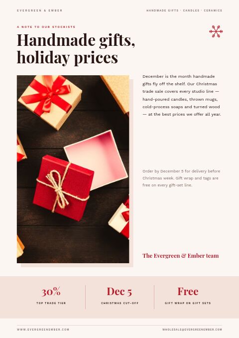 Christmas Sale — Welcome / About page