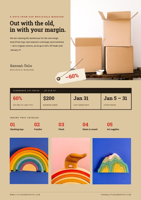 Clearance Sale — Welcome / About page
