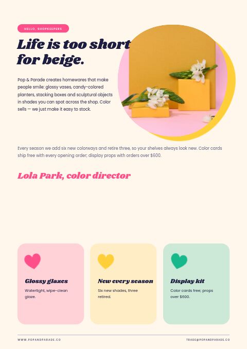 Colorful Catalog — Welcome / About page