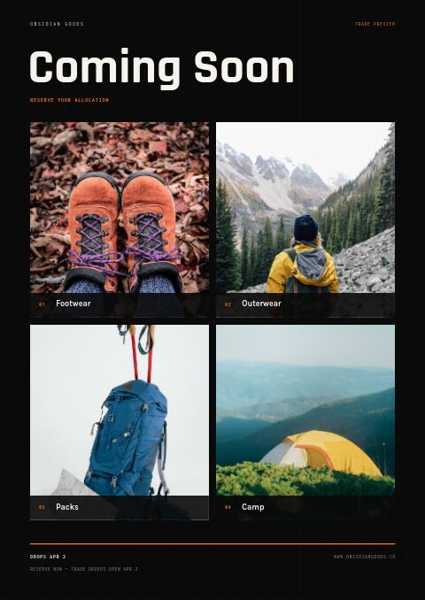 Coming Soon — Cover · band page