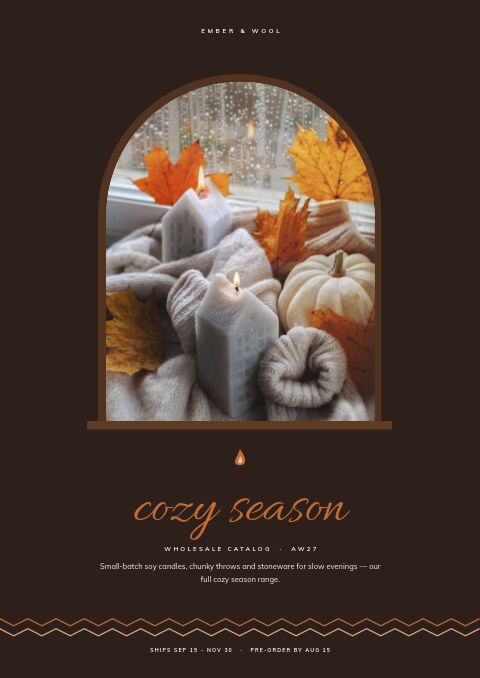 Cozy Season catalog template cover