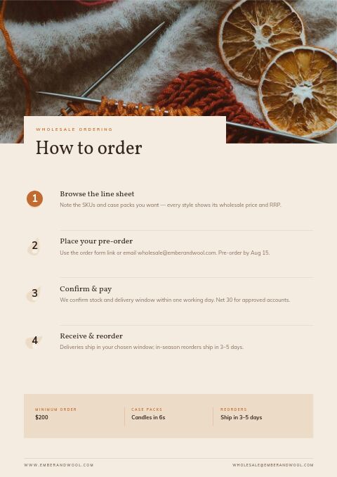 Cozy Season — How to Order page