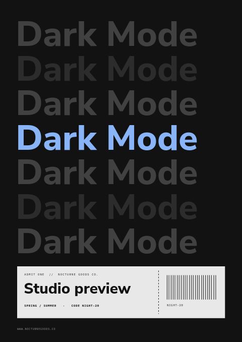 Dark Mode Catalog — Cover · poster page