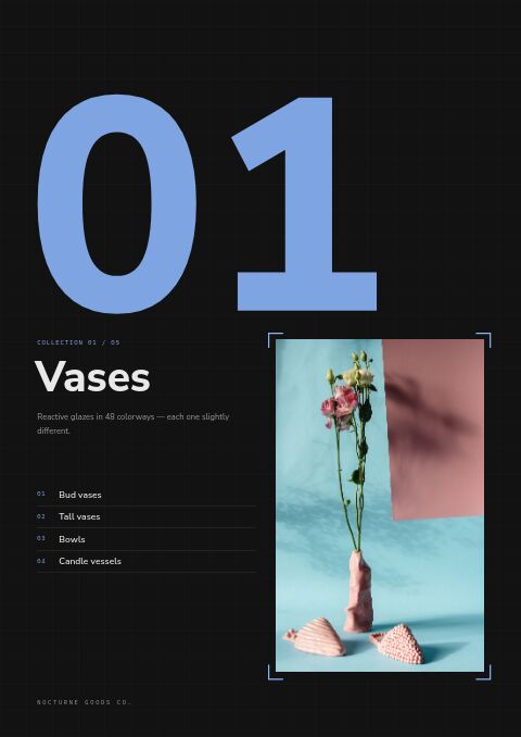 Dark Mode Catalog — Collection Divider page