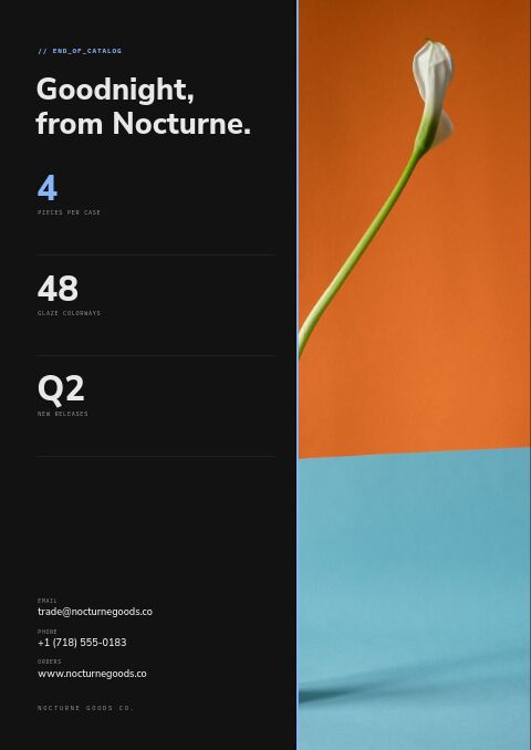 Dark Mode Catalog — Back Cover page