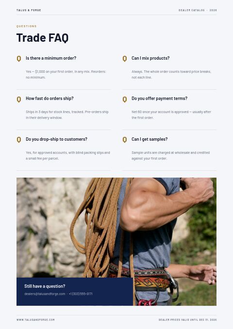 Dealer Catalog — FAQ page