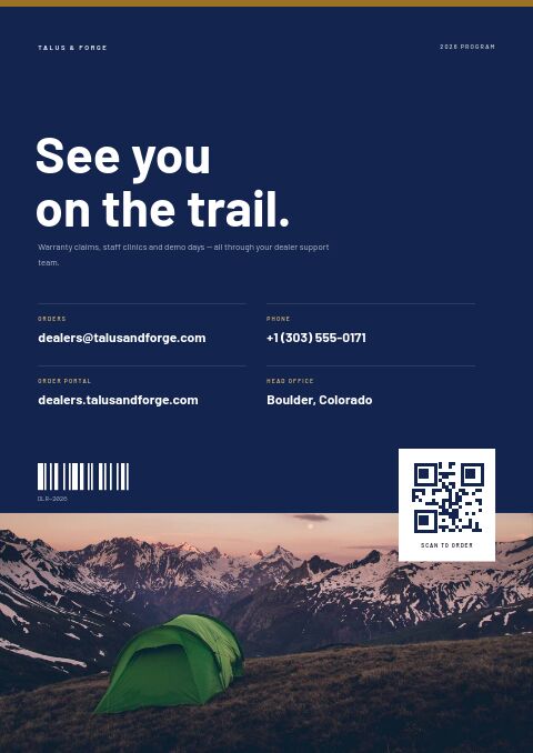 Dealer Catalog — Back Cover page
