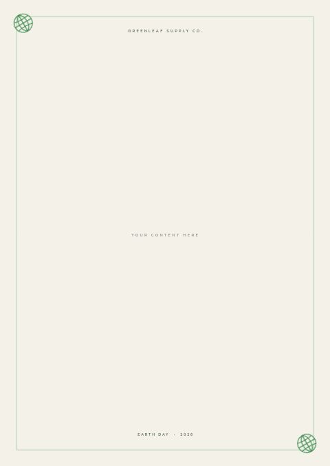 Earth Day — Framed Blank page