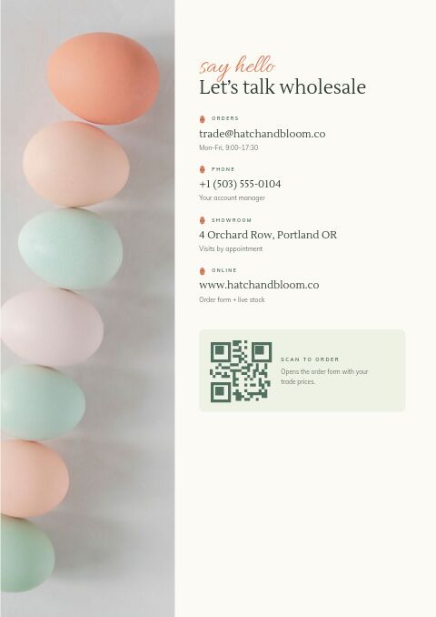 Easter Collection — Contact / Info page