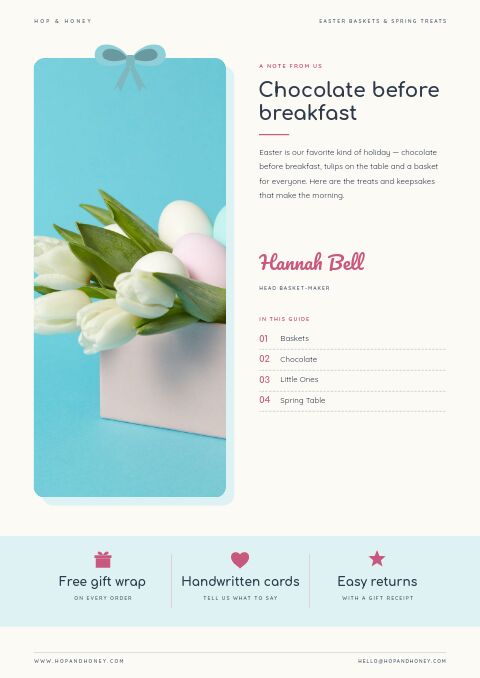 Easter Gift Guide — Welcome / About page