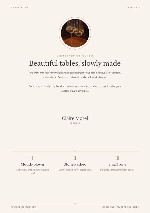 Elegant Catalog — Welcome / About page