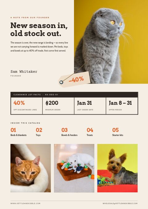 End of Season Sale — Welcome / About page