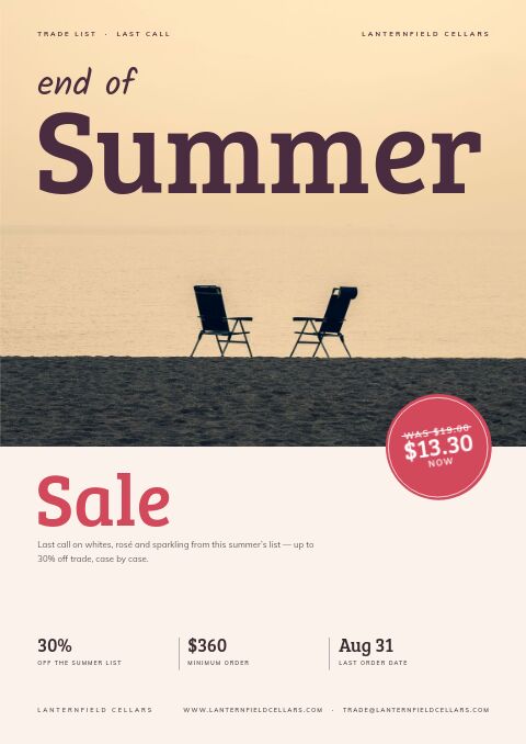End of Summer Sale catalog template cover