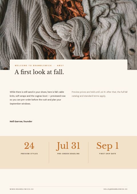 Fall Preview — Welcome / About page