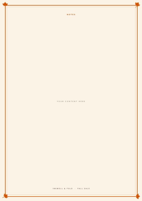 Fall Sale — Framed Blank page