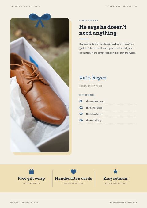 Father’s Day Gift Guide — Welcome / About page