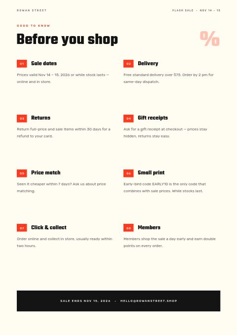 Flash Sale — Notes / Terms page