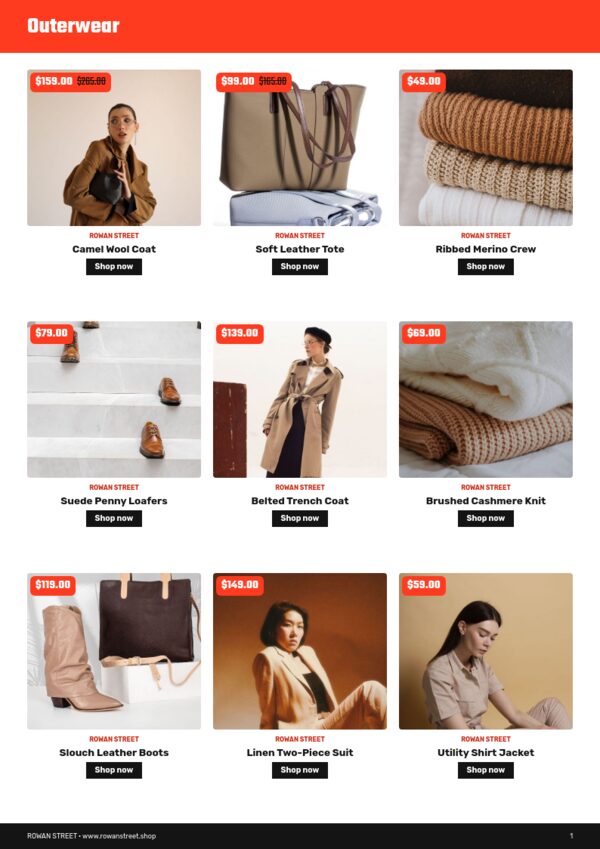 Flash Sale — product page, 3 × 3 grid