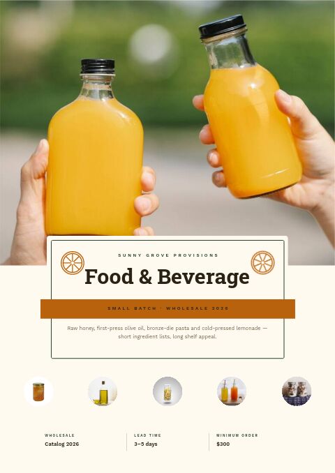 Food & Beverage Catalog catalog template cover