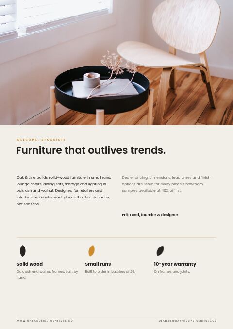 Furniture Catalog — Welcome / About page