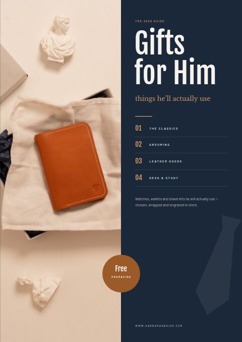 Gifts for Him catalog template cover