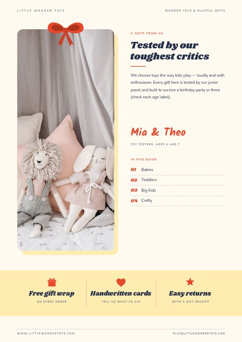 Gifts for Kids — Welcome / About page