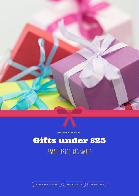 Gifts Under $25 — Cover · band page