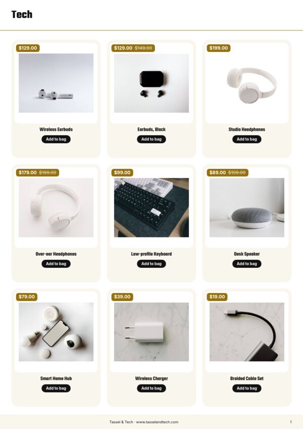 Graduation Gift Guide — product page, 3 × 3 grid