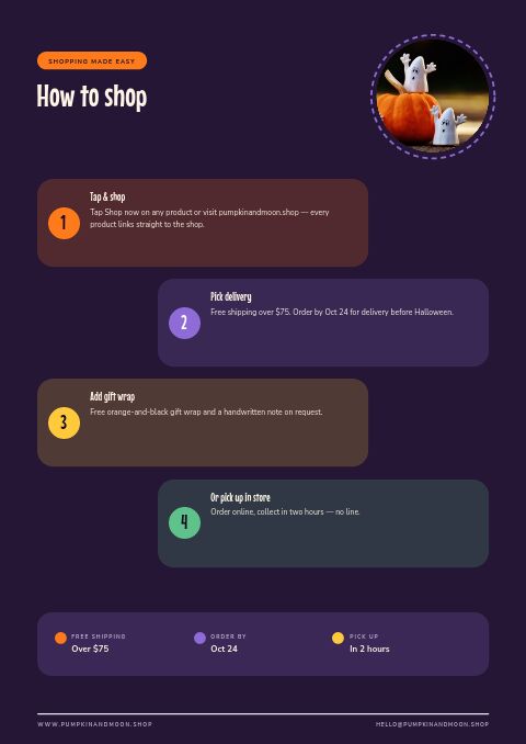 Halloween — How to Order page