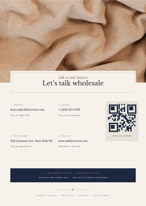 Holiday Preview — Contact / Info page