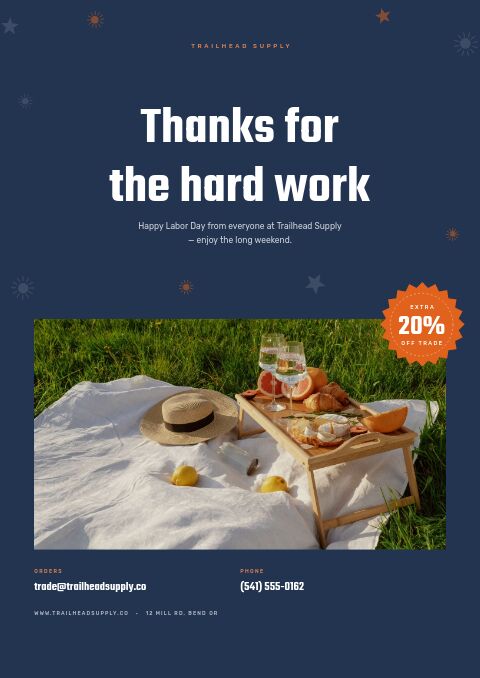 Labor Day Sale — Back Cover page