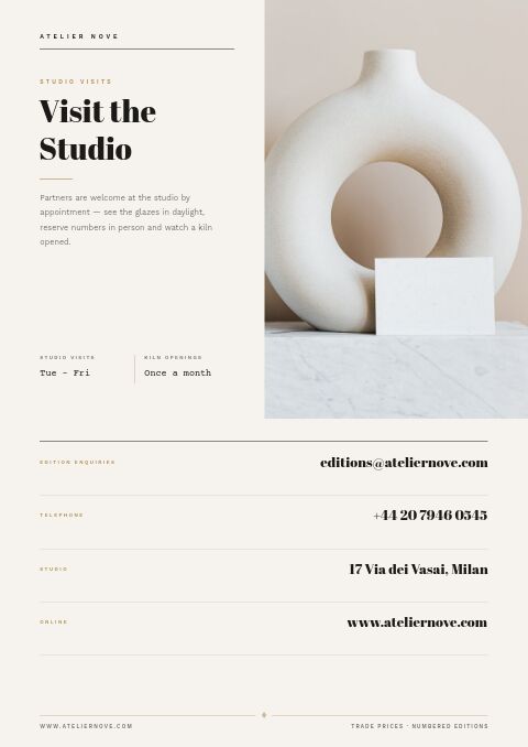 Limited Edition — Contact / Info page