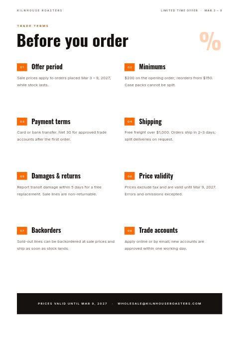 Limited Time Offer — Notes / Terms page