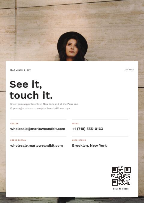 Line Sheet — Back Cover page